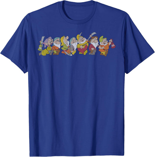 Disney Snow White and The Seven Dwarfs Marching in Line T-Shirt - T-Shirt | Royal