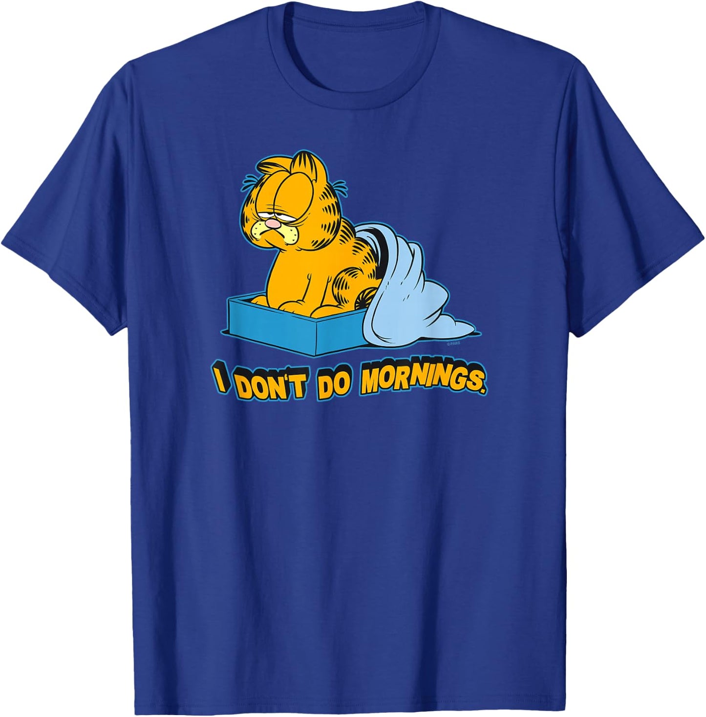 Garfield I Dont Do Mornings Small T-Shirt - T-Shirt | Royal