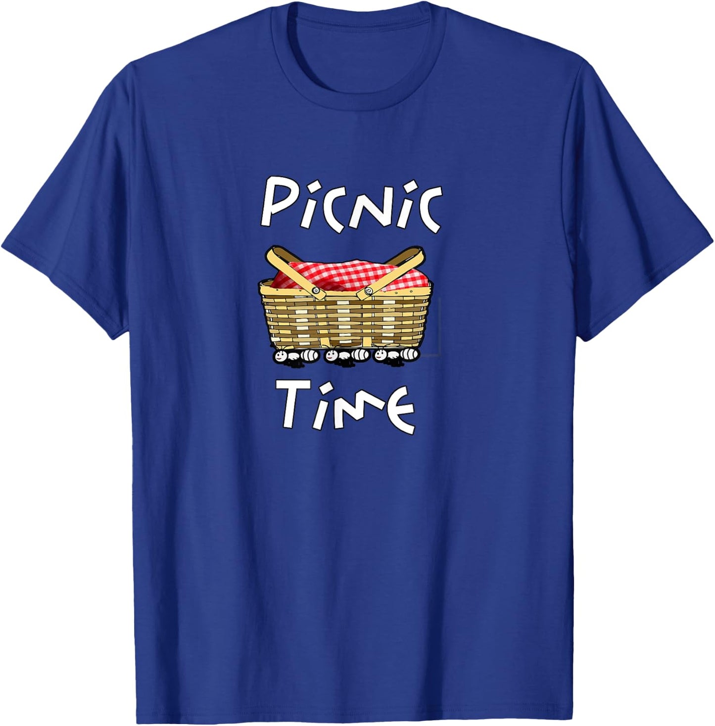 Picnic Time Ants Carry off the Basket Funny Design T-Shirt - T-Shirt | Royal