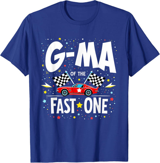 Car Racing 1st Birthday Grandma G-Ma Of The Fast One T-Shirt - T-Shirt | Royal