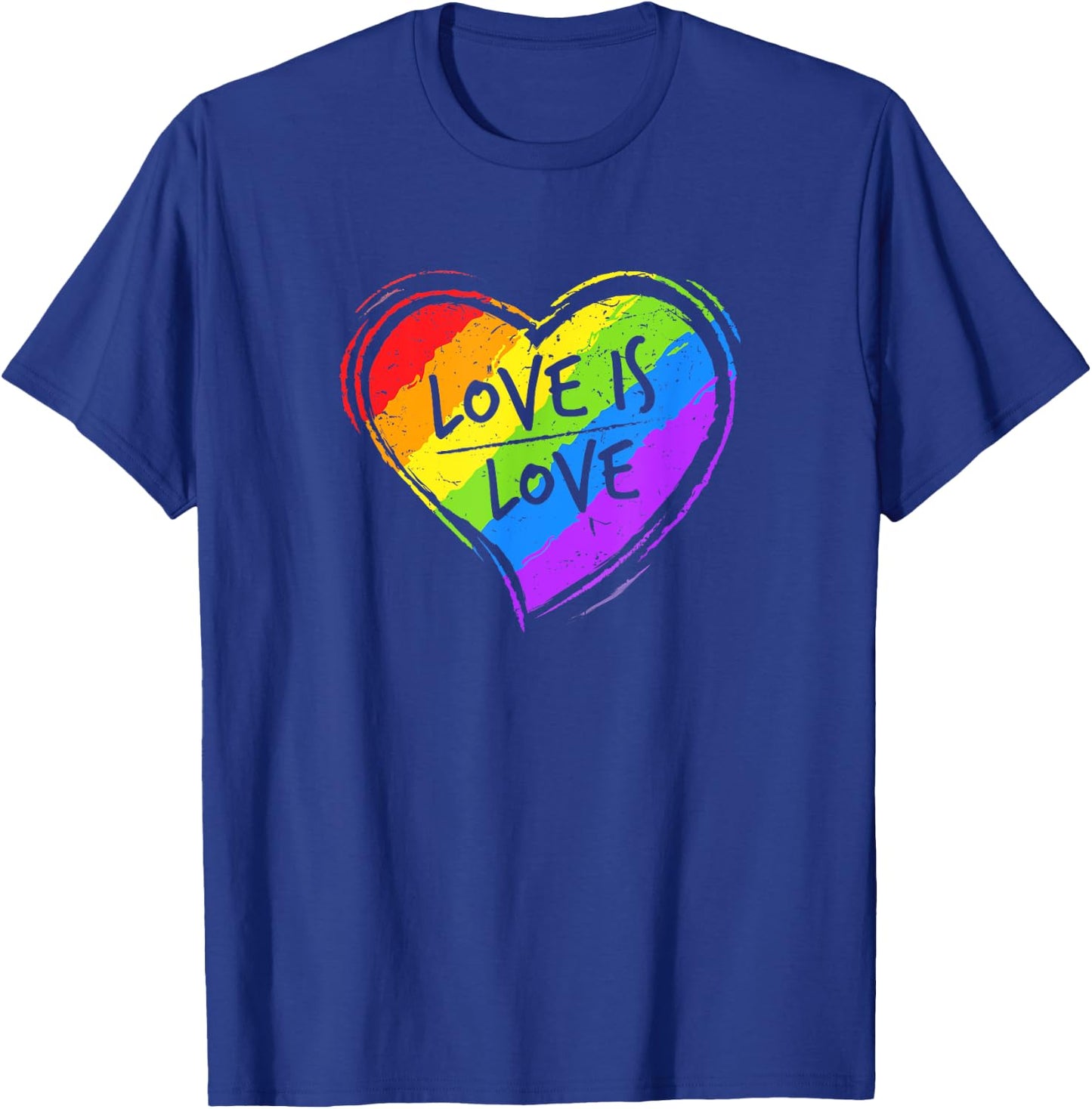Love Rainbow Heart Funny Quote T-Shirt - T-Shirt | Royal