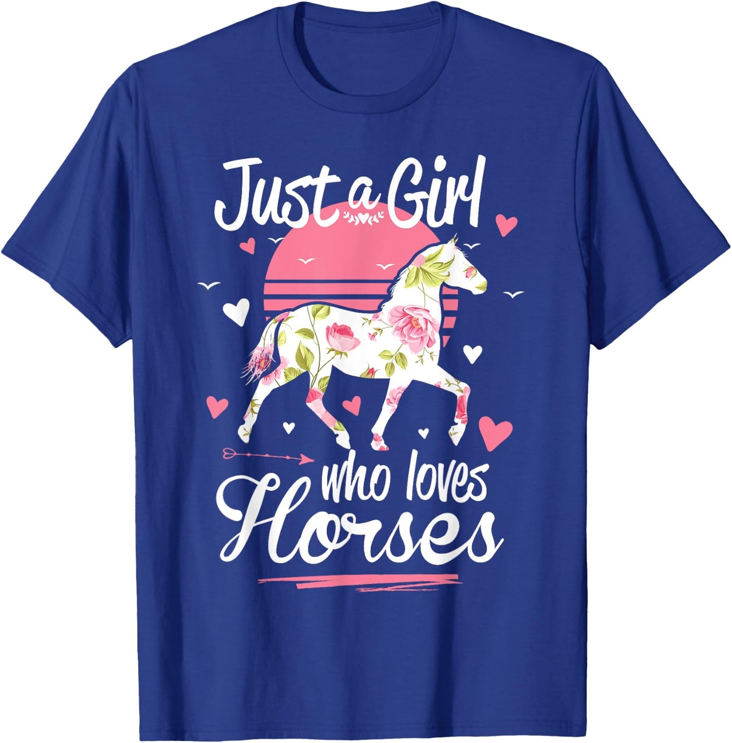 Just A Girl Who Loves Horses Shirt Vintage T-Shirt - T-Shirt | Royal