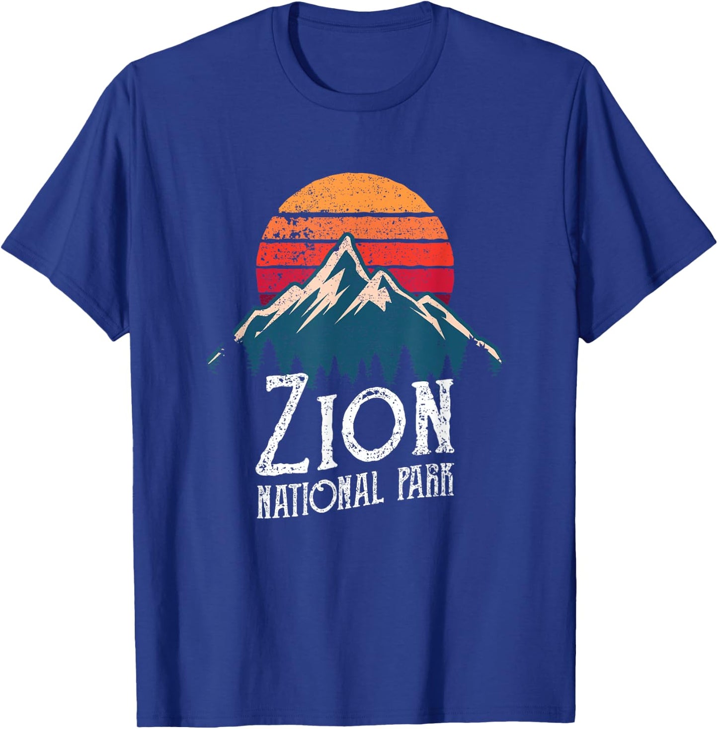 Vintage Retro Zion National Park Utah Mountain T Shirt T-Shirt - T-Shirt | Royal