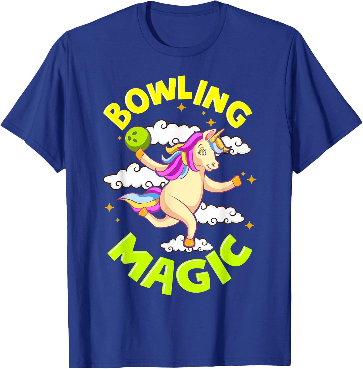 Funny Bowling Unicorn Design Gift Bowling Magic Outfit T-Shirt - T-Shirt | Royal