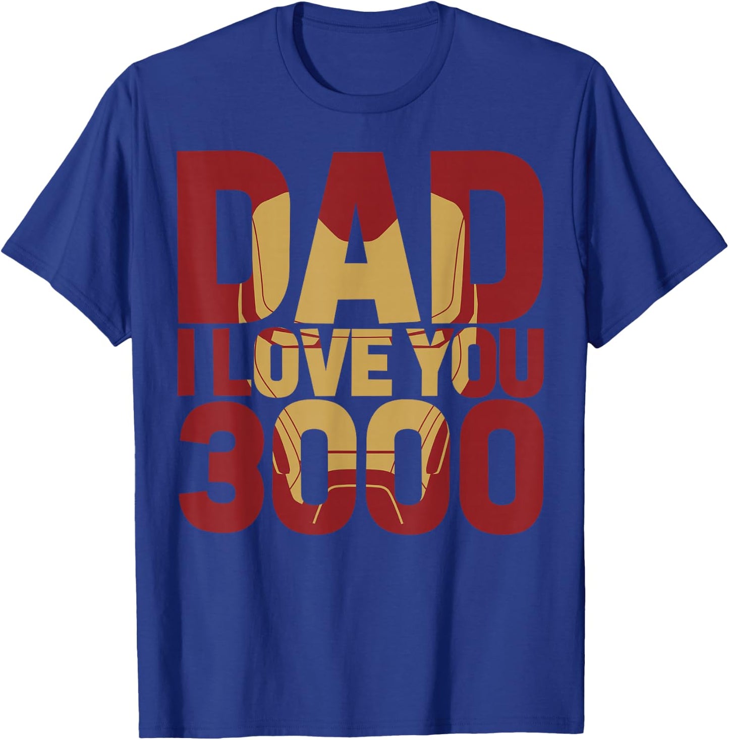 Marvel Iron Man Dad I Love You 3000 Text Fill Father's Day Small T-Shirt - T-Shirt | Royal