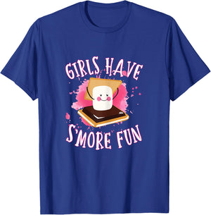 Funny Smores Camping Girls Have Smore Fun Camper Glamping T-Shirt - T-Shirt | Royal