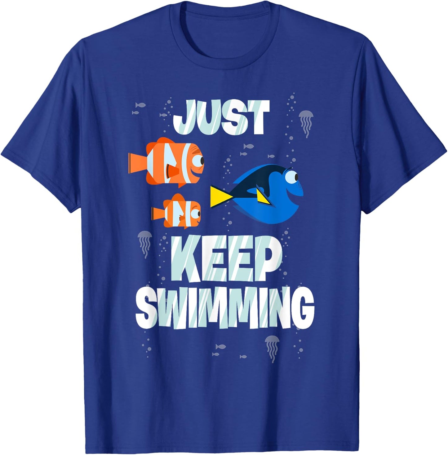 Disney Pixar Finding Dory Just Keep Swimming Clown Fish Crew T-Shirt - T-Shirt | Royal