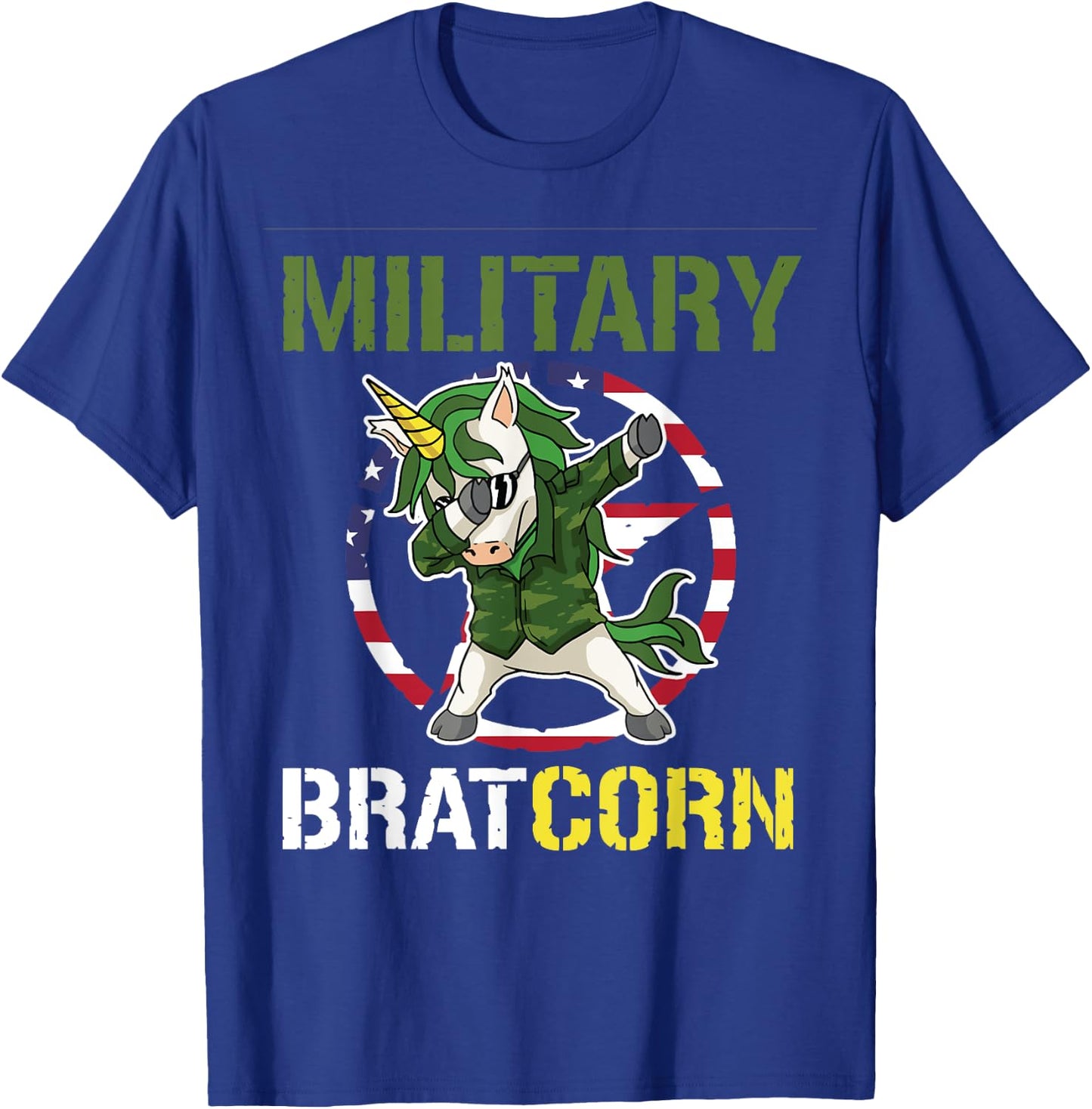 Purple Up Dabbing Bratcorn Unicorn Military Child Month Girl T-Shirt - T-Shirt | Royal