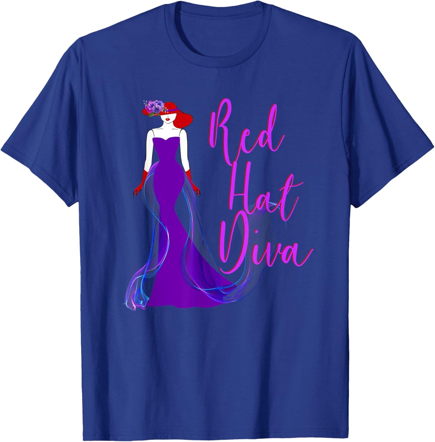 Red Hat Diva Vintage Style T Shirt T-Shirt - T-Shirt | Royal