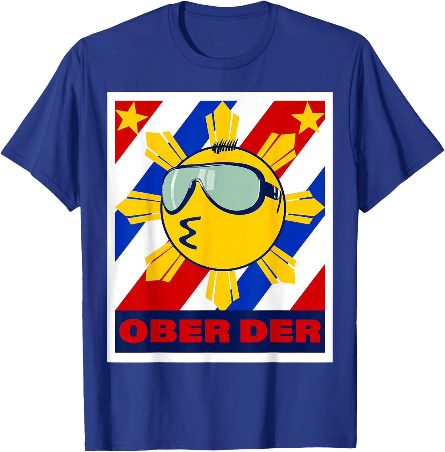 Filipino Emoticon Ober Der Philippine Flag Lips Pointing T-Shirt - T-Shirt | Royal
