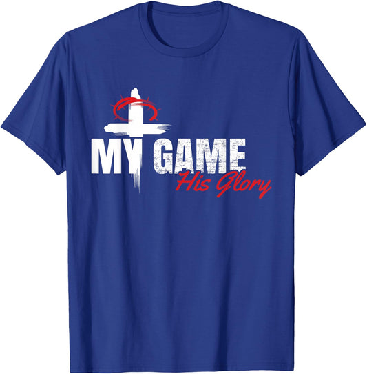 My Game His Glory Jesus Christian Athlete Gift T-Shirt - T-Shirt | Royal