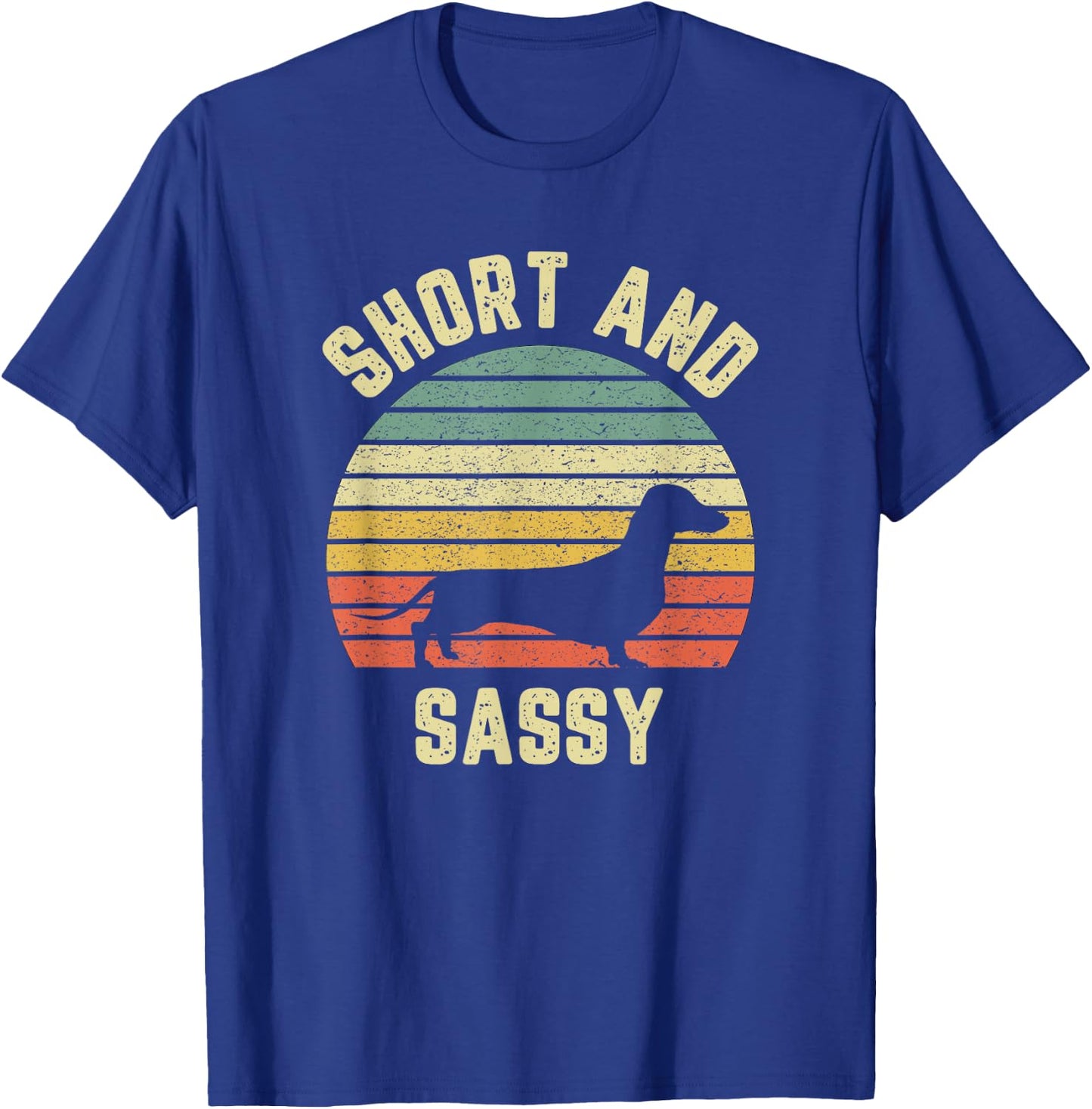 Vintage Dachshund Funny Weiner Dog Short Sassy Women Girls Kids T-Shirt - T-Shirt | Royal