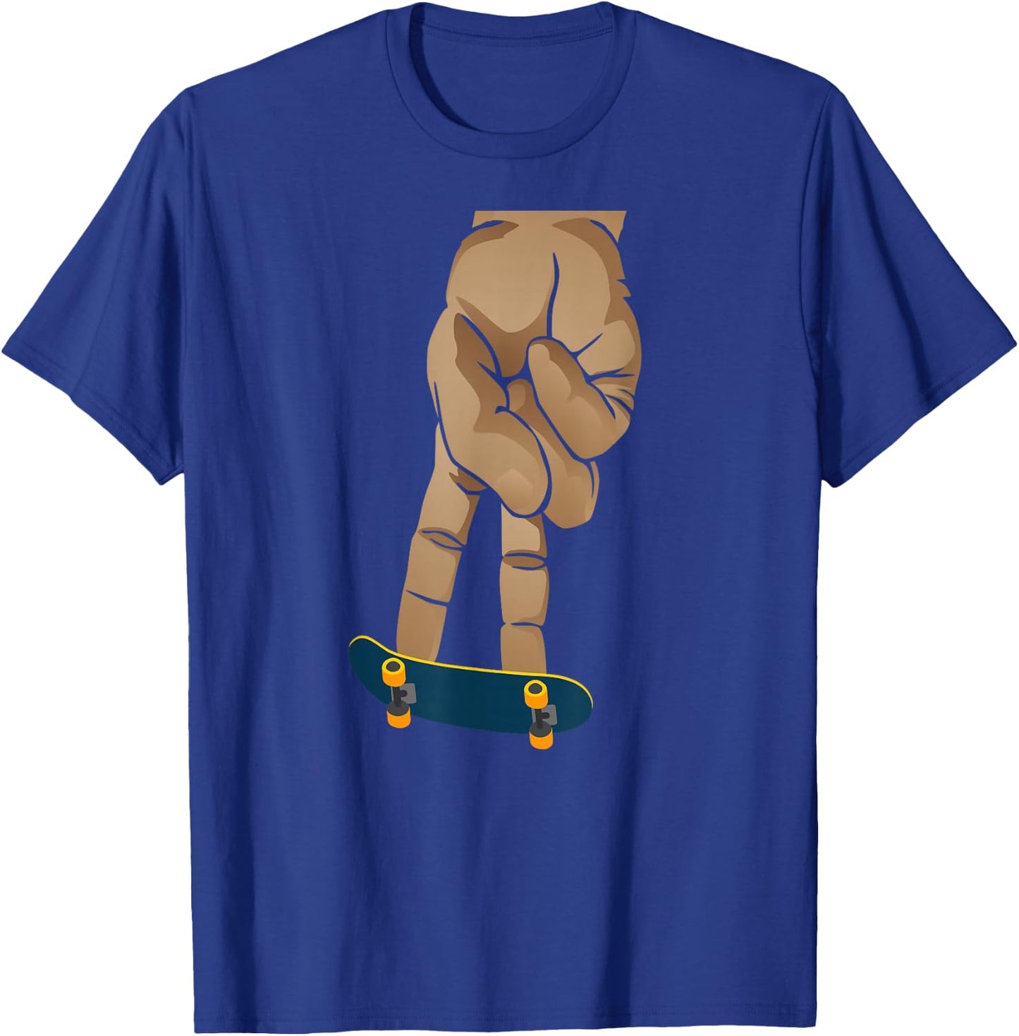 Skateboard Fingerboard Cartoon Finger Skate T-Shirt - T-Shirt | Royal