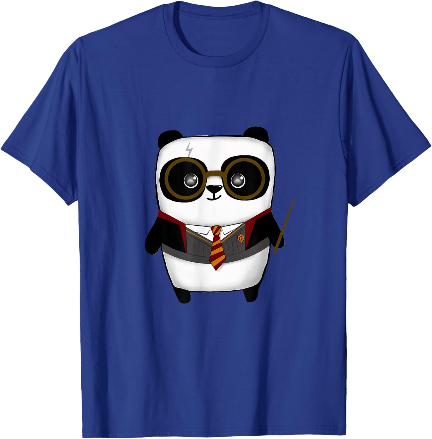 Panda Wizard Magic Wand School Boy Girl Funny T-Shirt - T-Shirt | Royal