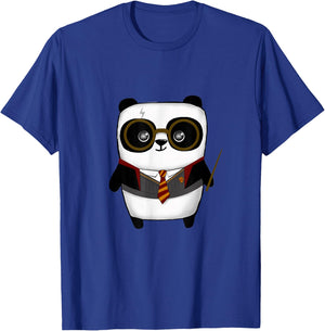 Panda Wizard Magic Wand School Boy Girl Funny T-Shirt - T-Shirt | Royal