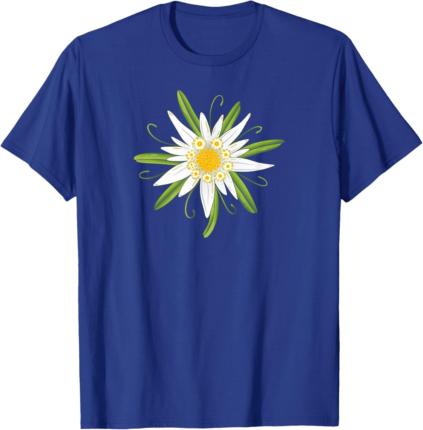 Oktoberfest Shirt. Edelweiss, traditional flower with leaves T-Shirt - T-Shirt | Royal