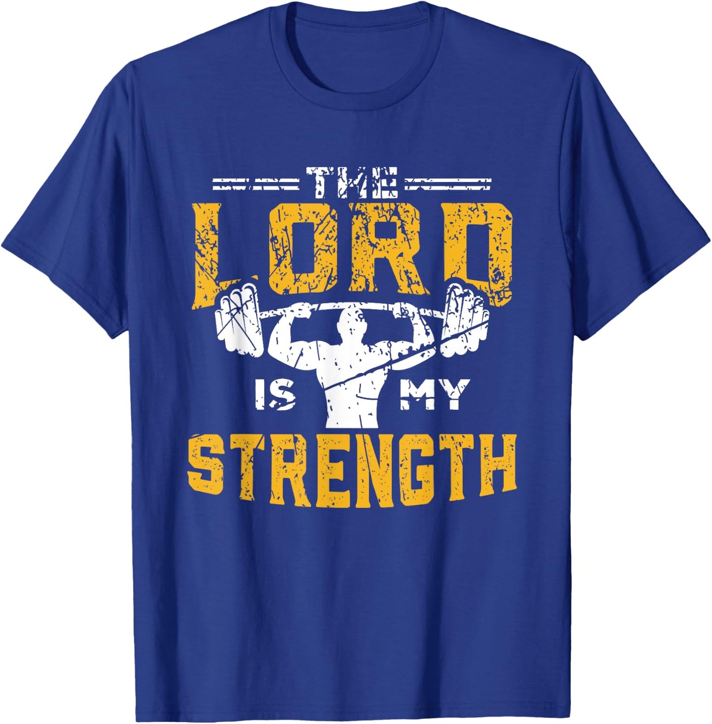 Jesus Workout The Lord is my Strength Christian Gym T-Shirt - T-Shirt | Royal