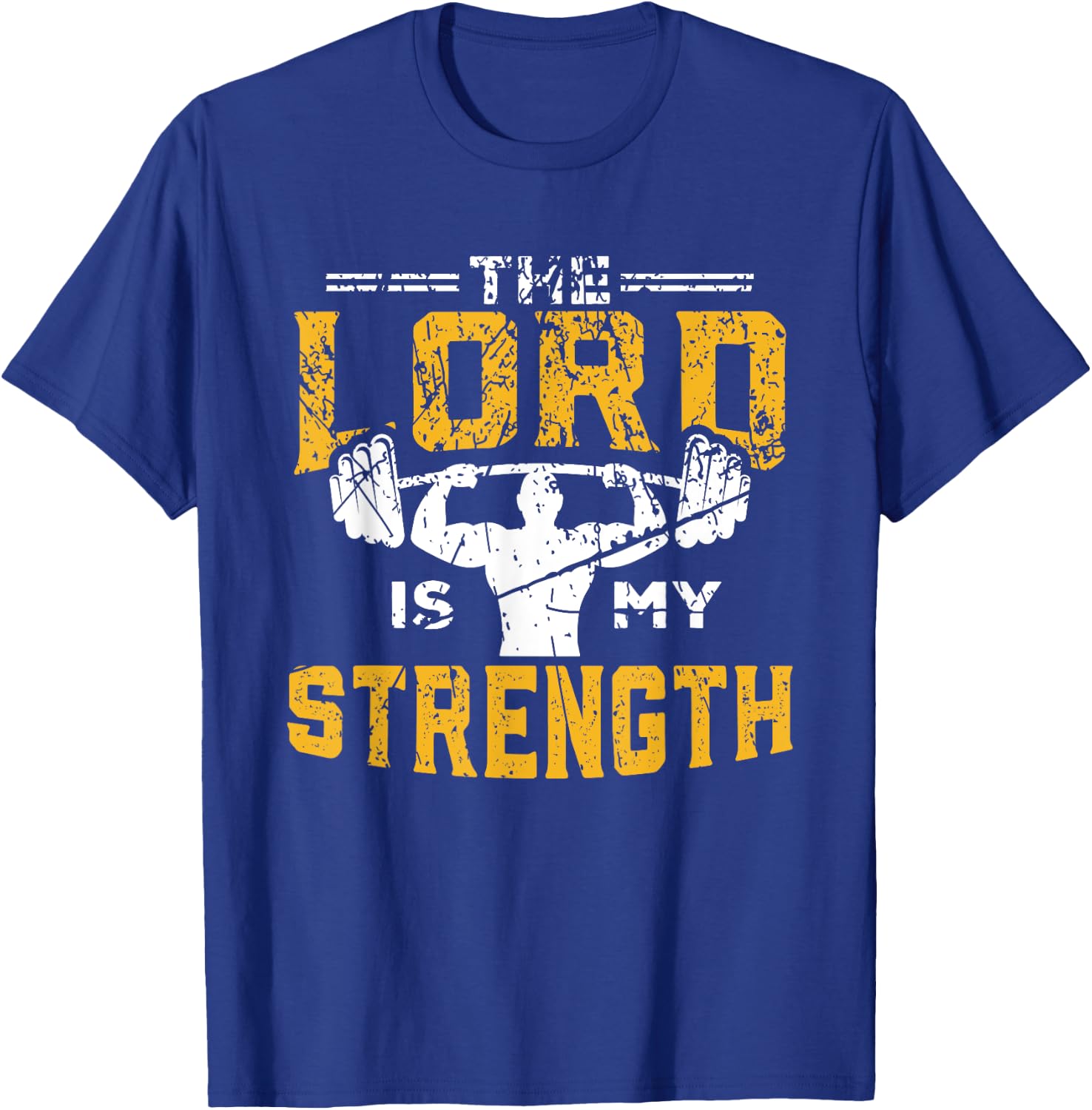 Jesus Workout The Lord is my Strength Christian Gym T-Shirt - T-Shirt | Royal