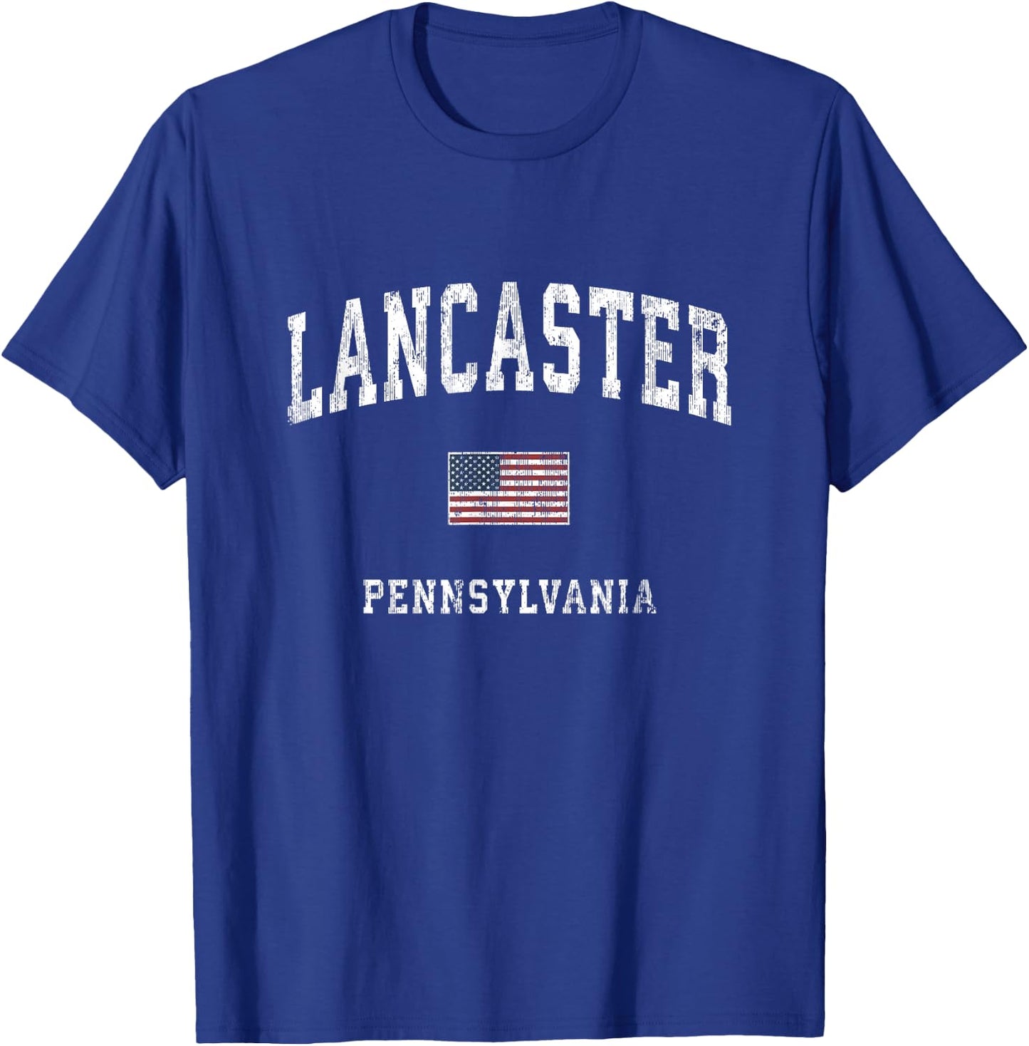 Lancaster Pennsylvania PA Vintage American Flag Sports Women Kids Men T-Shirt - T-Shirt | Royal