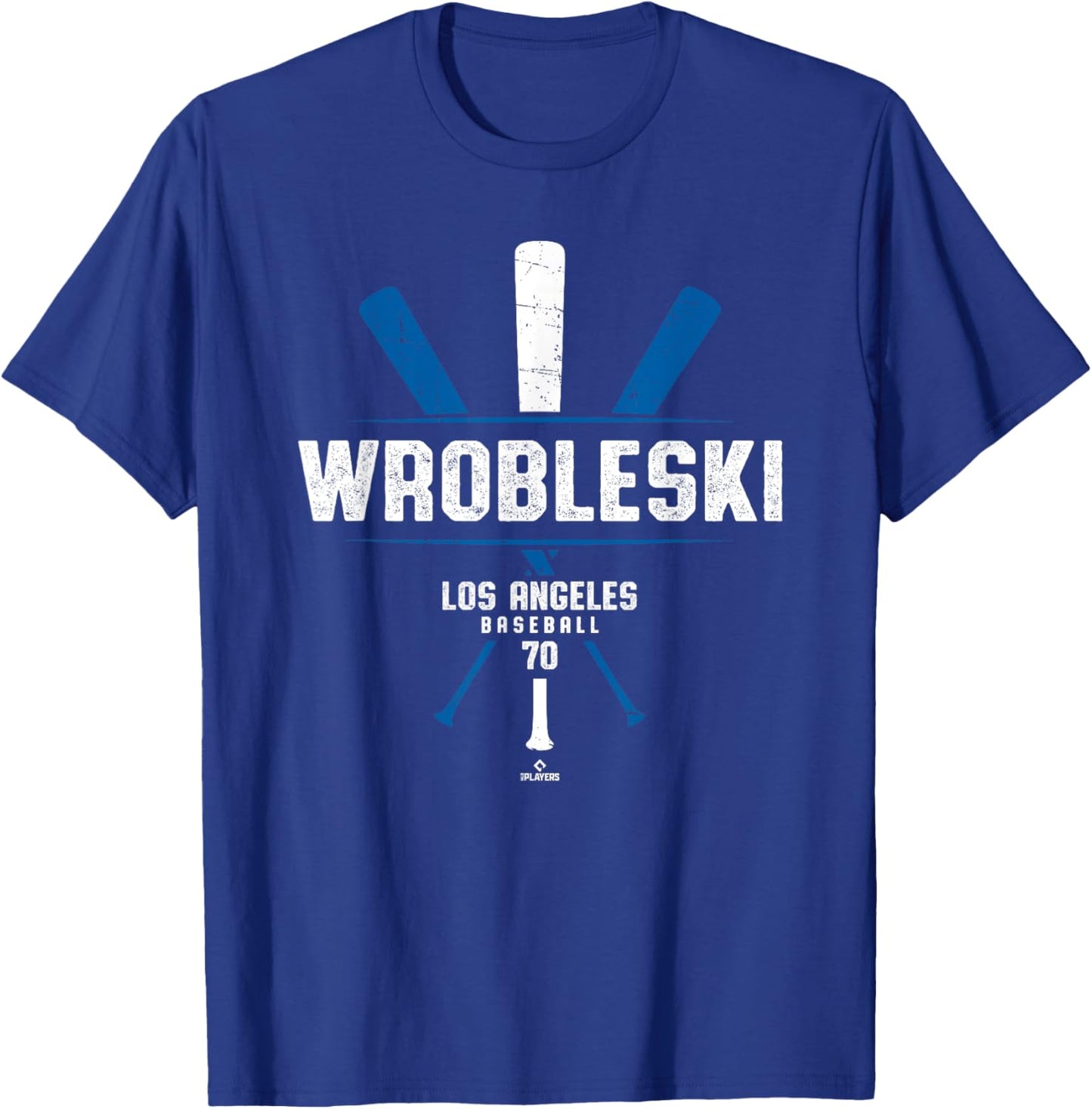 Vintage Baseball Bat Gameday Justin Wrobleski Los Angeles T-Shirt - T-Shirt | Royal