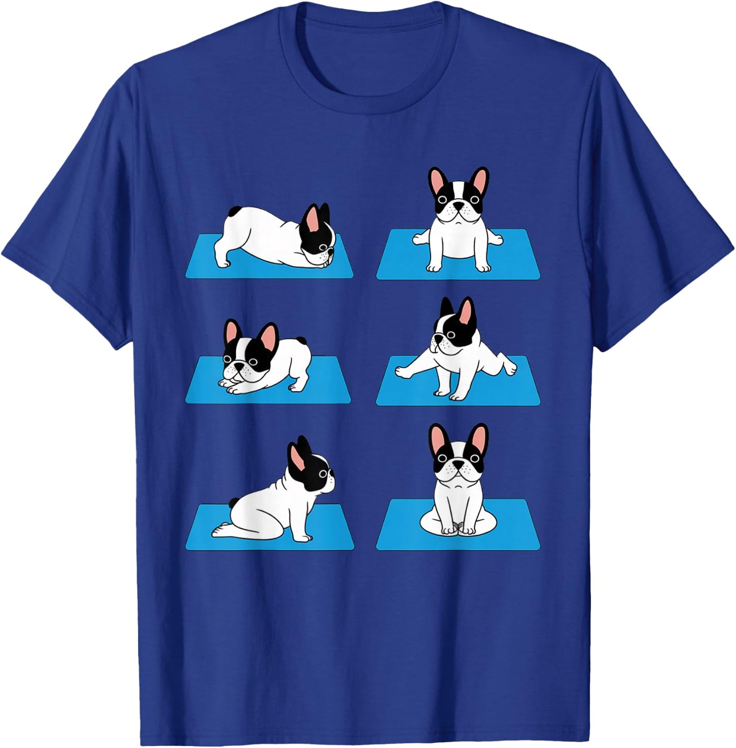 English Bulldog Yoga Puppy Yoga Poses and Meditation T-Shirt - T-Shirt | Royal