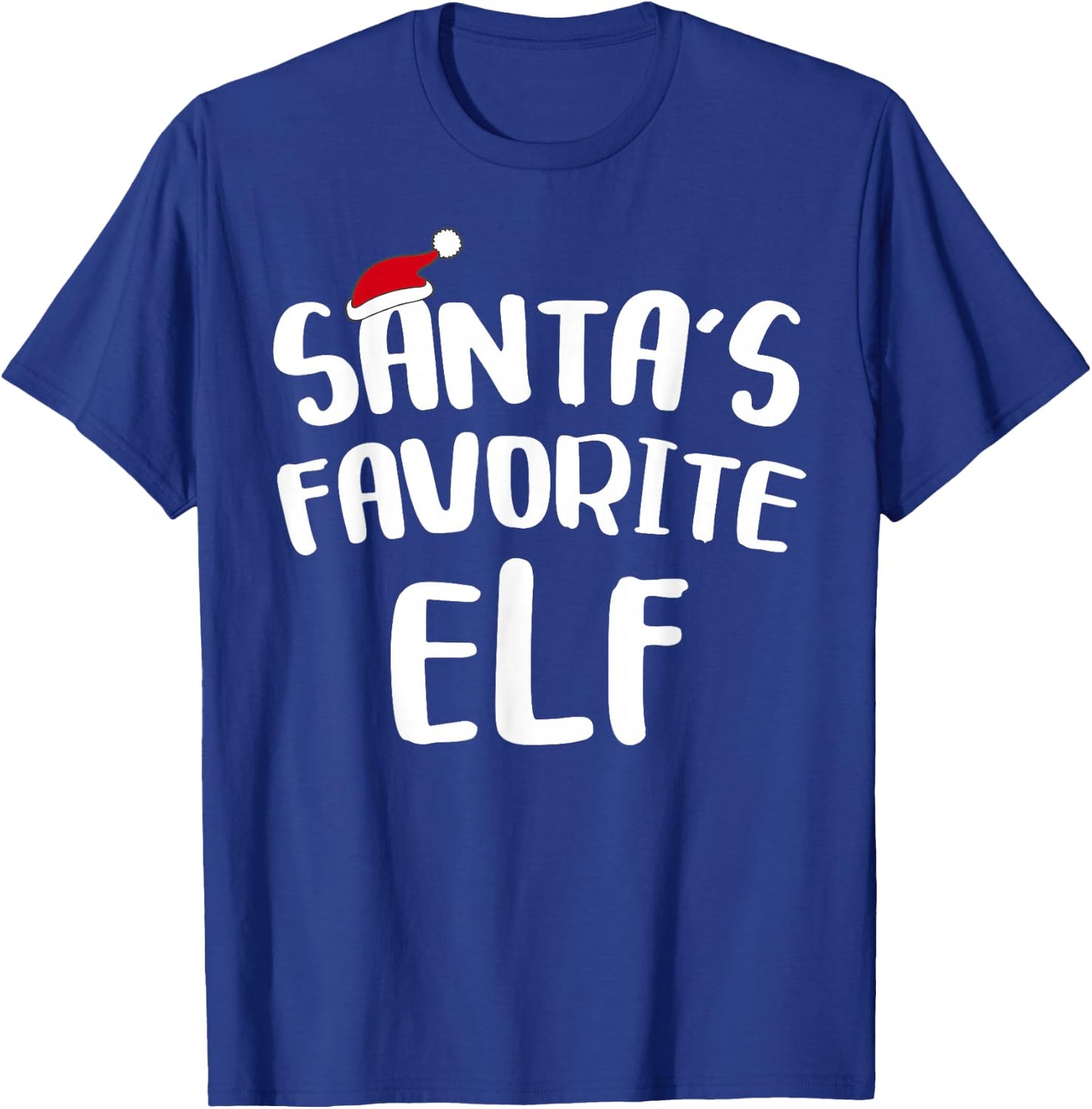Santa's Favorite Elf Shirt Adult Kids Matching Christmas Elf T-Shirt - T-Shirt | Royal