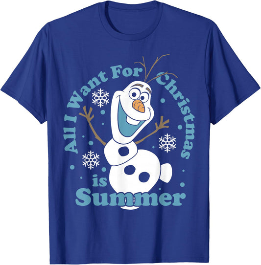 Disney Frozen Olaf All I Want for Christmas is Summer T-Shirt - T-Shirt | Royal