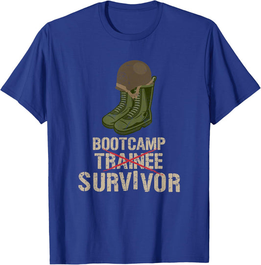 Army Bootcamp Workout T Shirts - Bootcamp Survivor T-Shirt - T-Shirt | Royal
