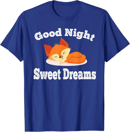 Fox Sleep Shirt Distressed Sleep Pajamas Nightshirt T-Shirt - T-Shirt | Royal