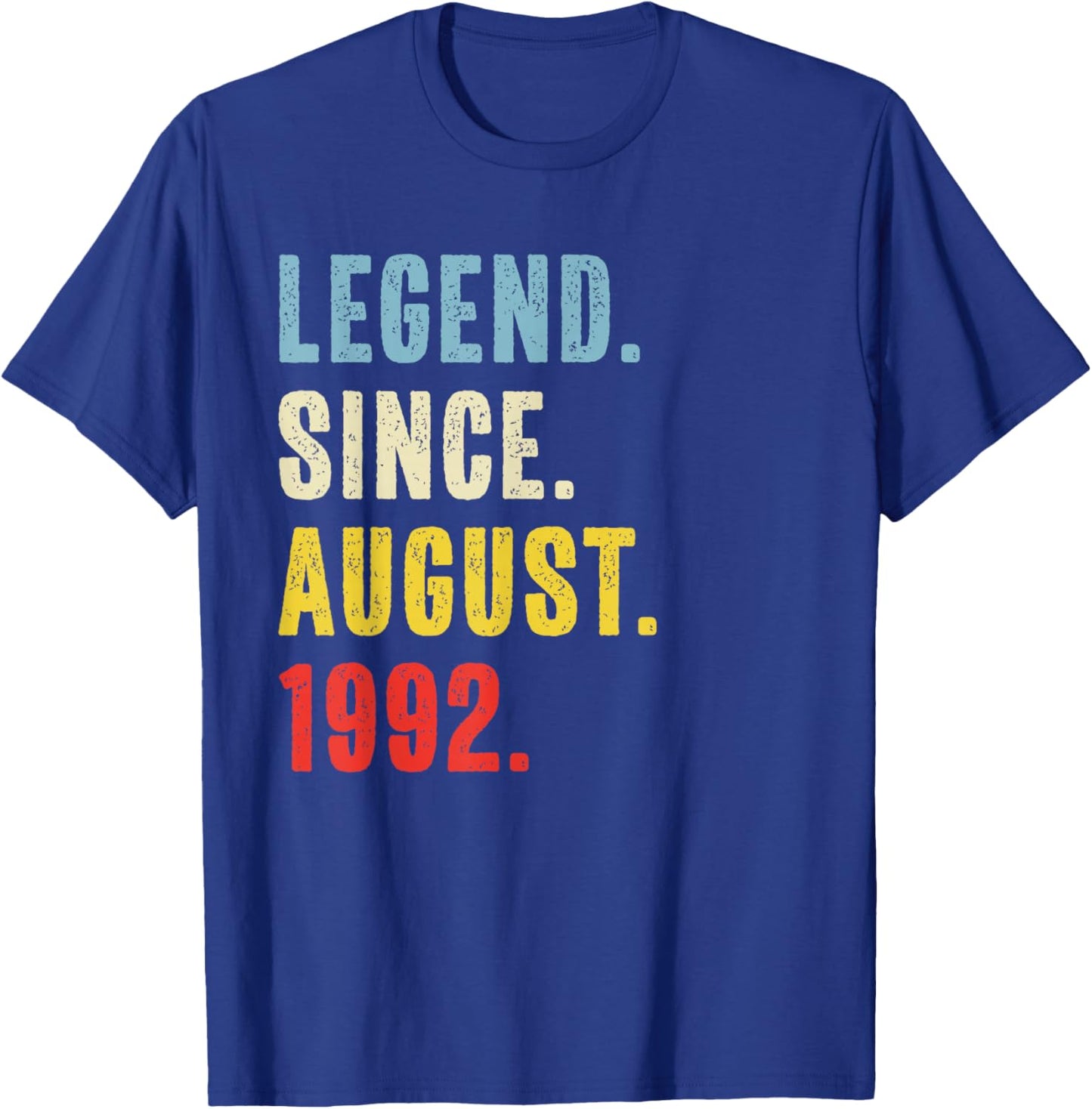 34 Year Old Legend Since August 1992 Retro 34th Birthday T-Shirt - T-Shirt | Royal