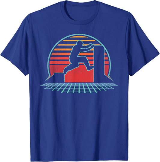 Parkour Retro Vintage 80s Style Freerunning Gift T-Shirt - T-Shirt | Royal