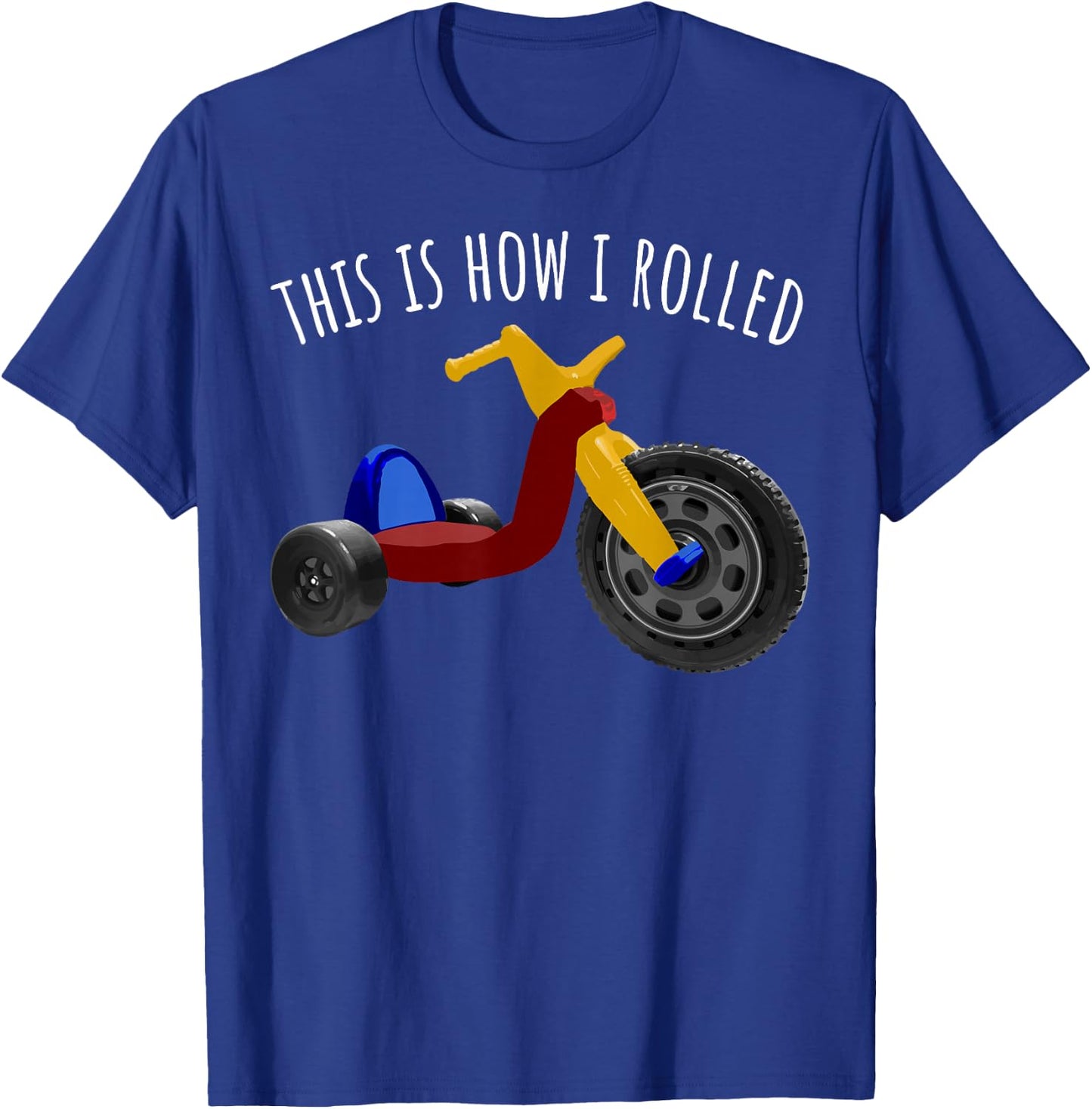 Nostalgic Love 70s 80s Vintage Retro Toys Big Tricycle Wheel T-Shirt - T-Shirt | Royal