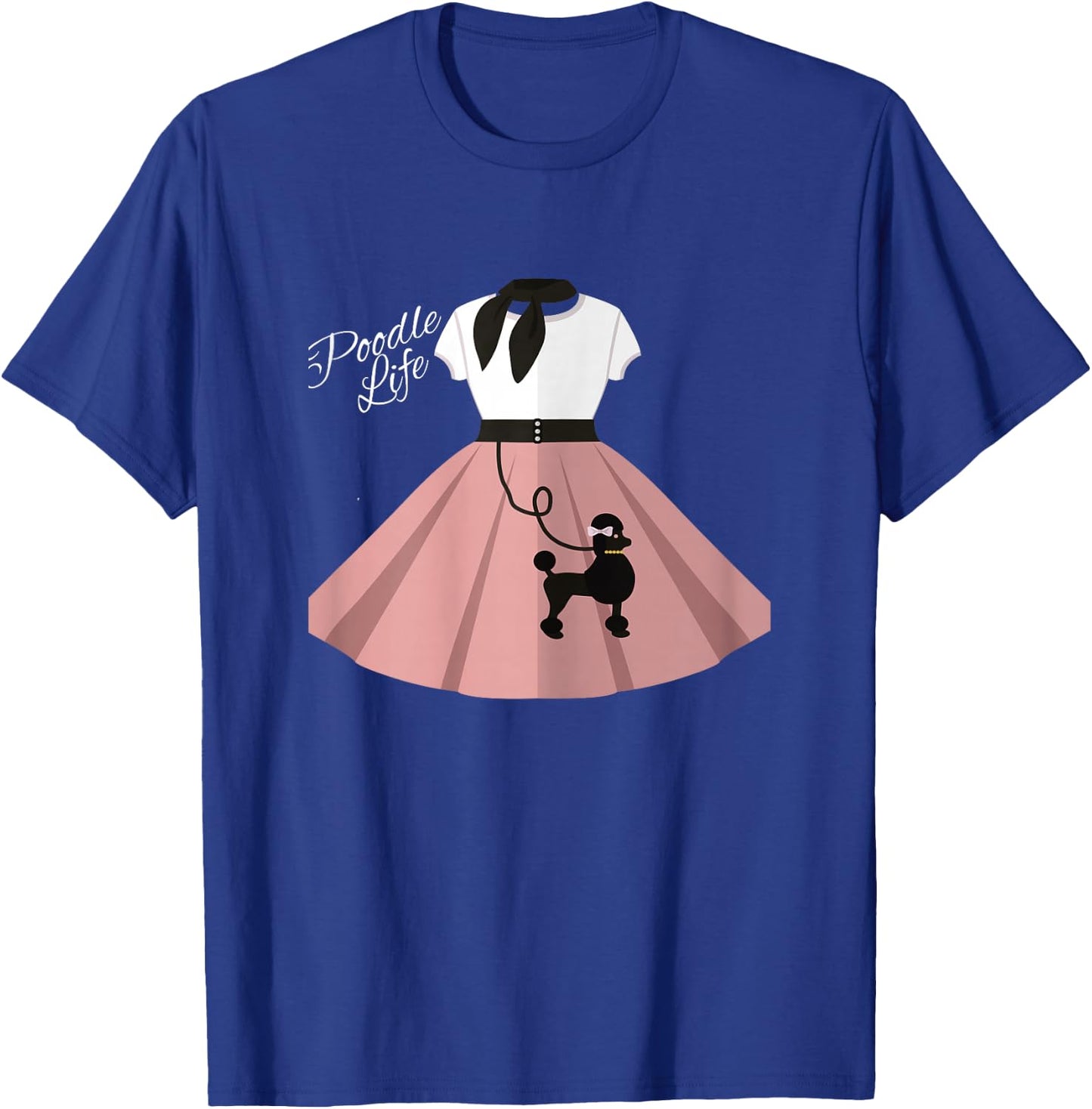 Women Poodle Skirt Costume Halloween Party Outfit Top T-Shirt - T-Shirt | Royal