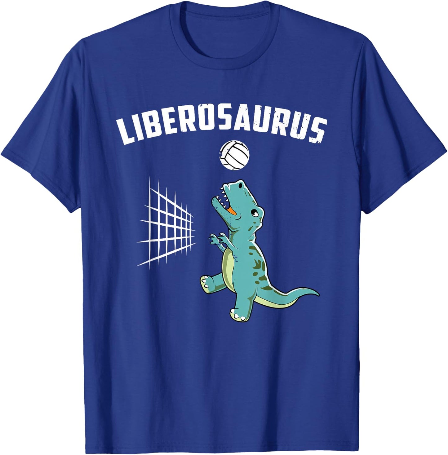 Cute Volleyball Team Player Libero T-Rex Dinosaur Girls Gift T-Shirt - T-Shirt | Royal