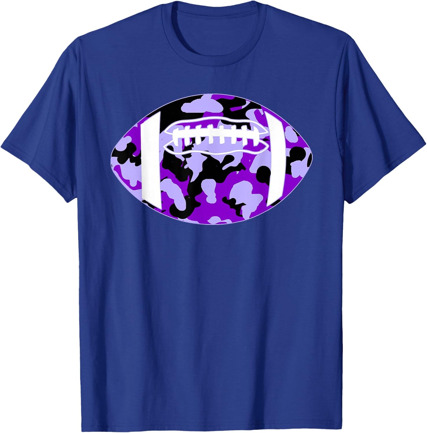 Cool Purple Football Camo - Purple Camouflage Football T-Shirt - T-Shirt | Royal
