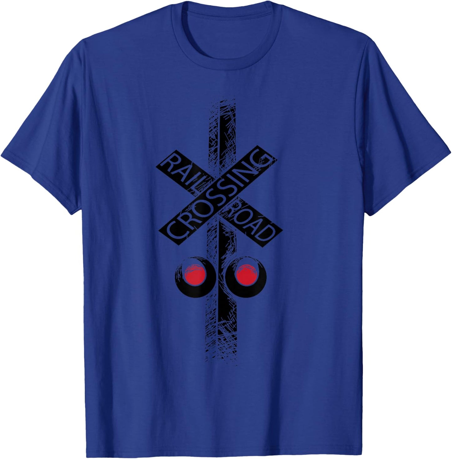 Railroad Crossing Shirt | Cute Road Sign Crossing Gift T-Shirt - T-Shirt | Royal