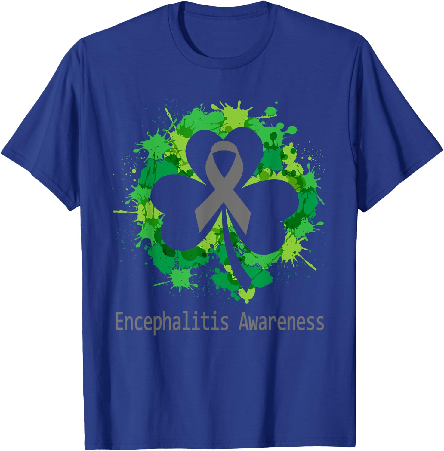 Clover Encephalitis Awareness Shirt Men T-Shirt - T-Shirt | Royal