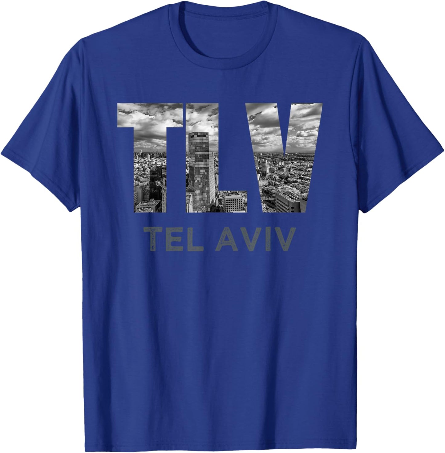 Tel Aviv TLV State Israel Tourist Vacation Skyline Art Gift T-Shirt - T-Shirt | Royal