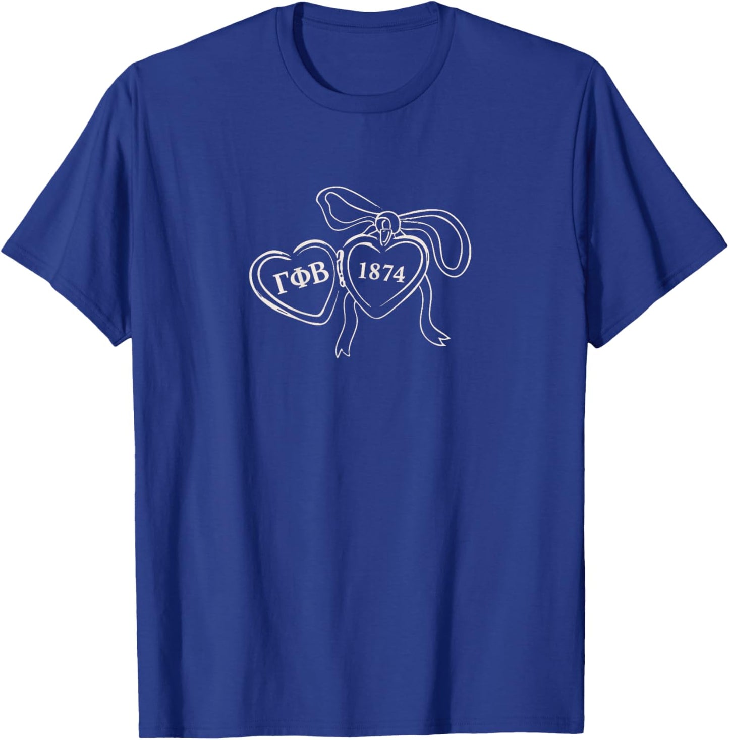Licensed Gamma Phi Beta Pearl Locket Bow T-Shirt - T-Shirt | Royal
