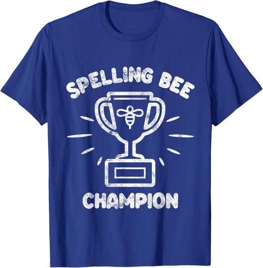 Spelling Bee Champion Kids Trophy School Winner Gift T-Shirt - T-Shirt | Royal