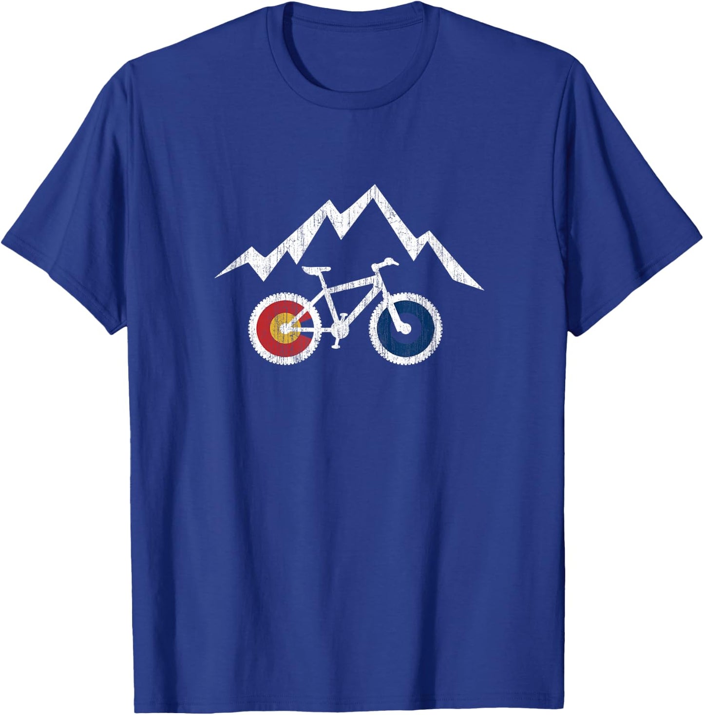 RIDE COLORADO MTB Mountain Bike Biking Cycling Inspired T-Shirt - T-Shirt | Royal