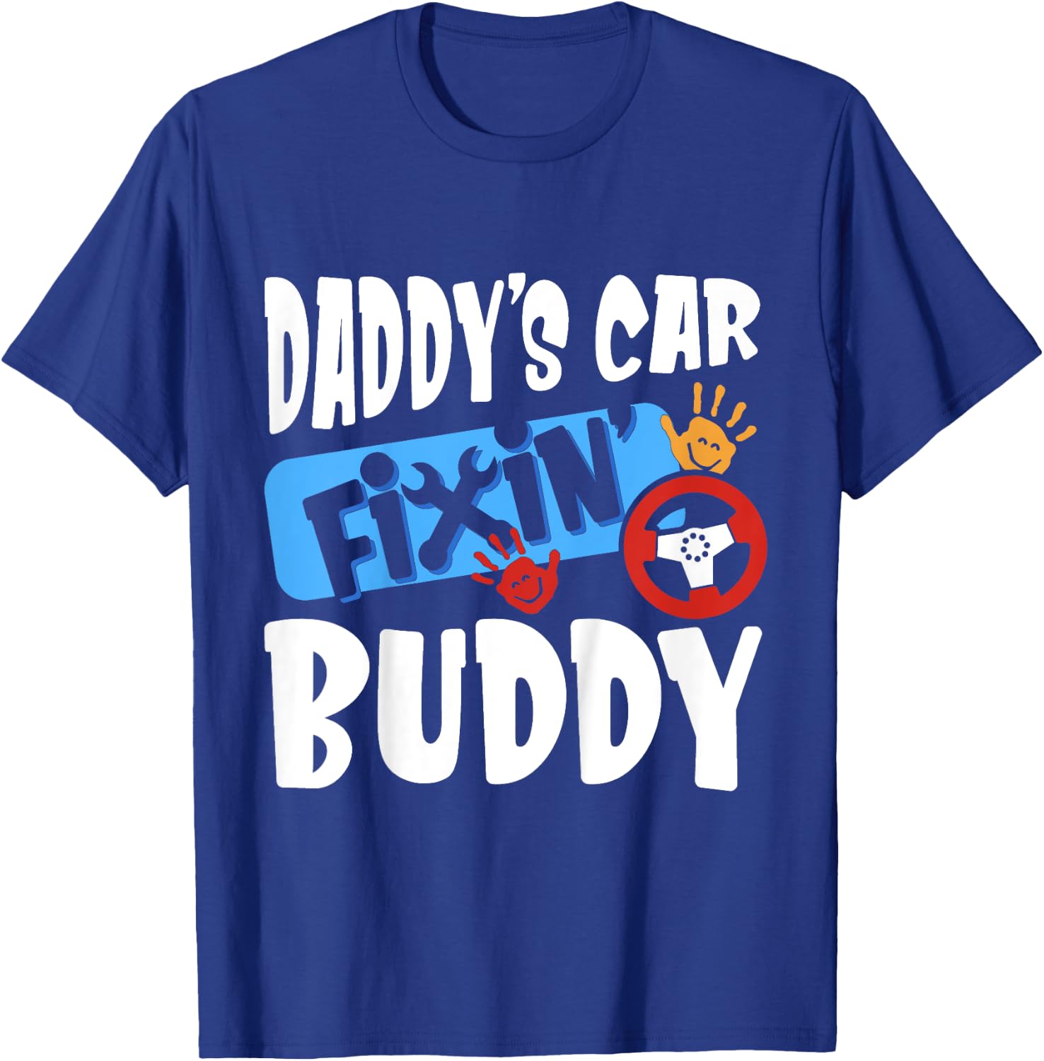 Kids Daddy's Car Fixin Buddy Mechanic Dad And Son Gift Boys T-Shirt - T-Shirt | Royal