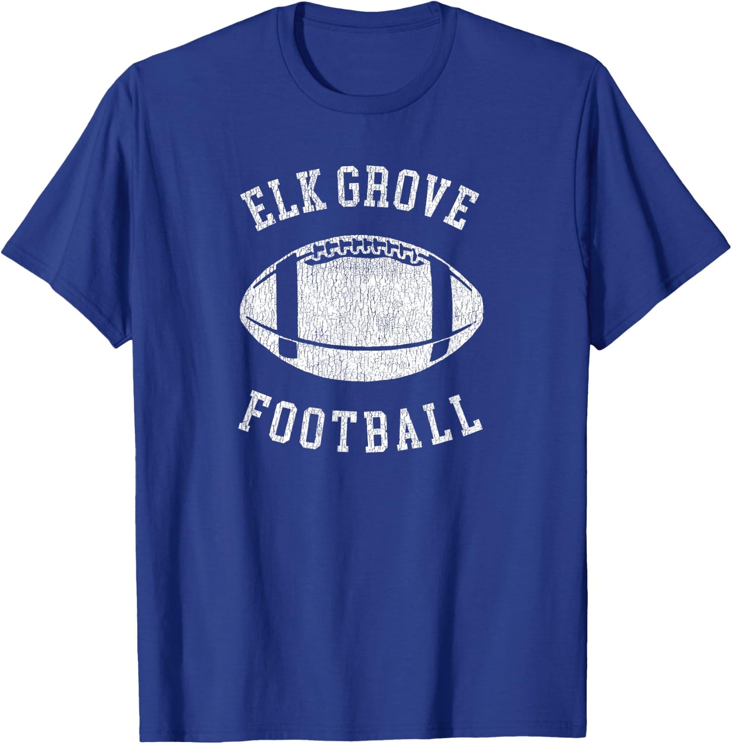 Elk Grove Football Distressed Vintage 80's Throwback Classic T-Shirt - T-Shirt | Royal