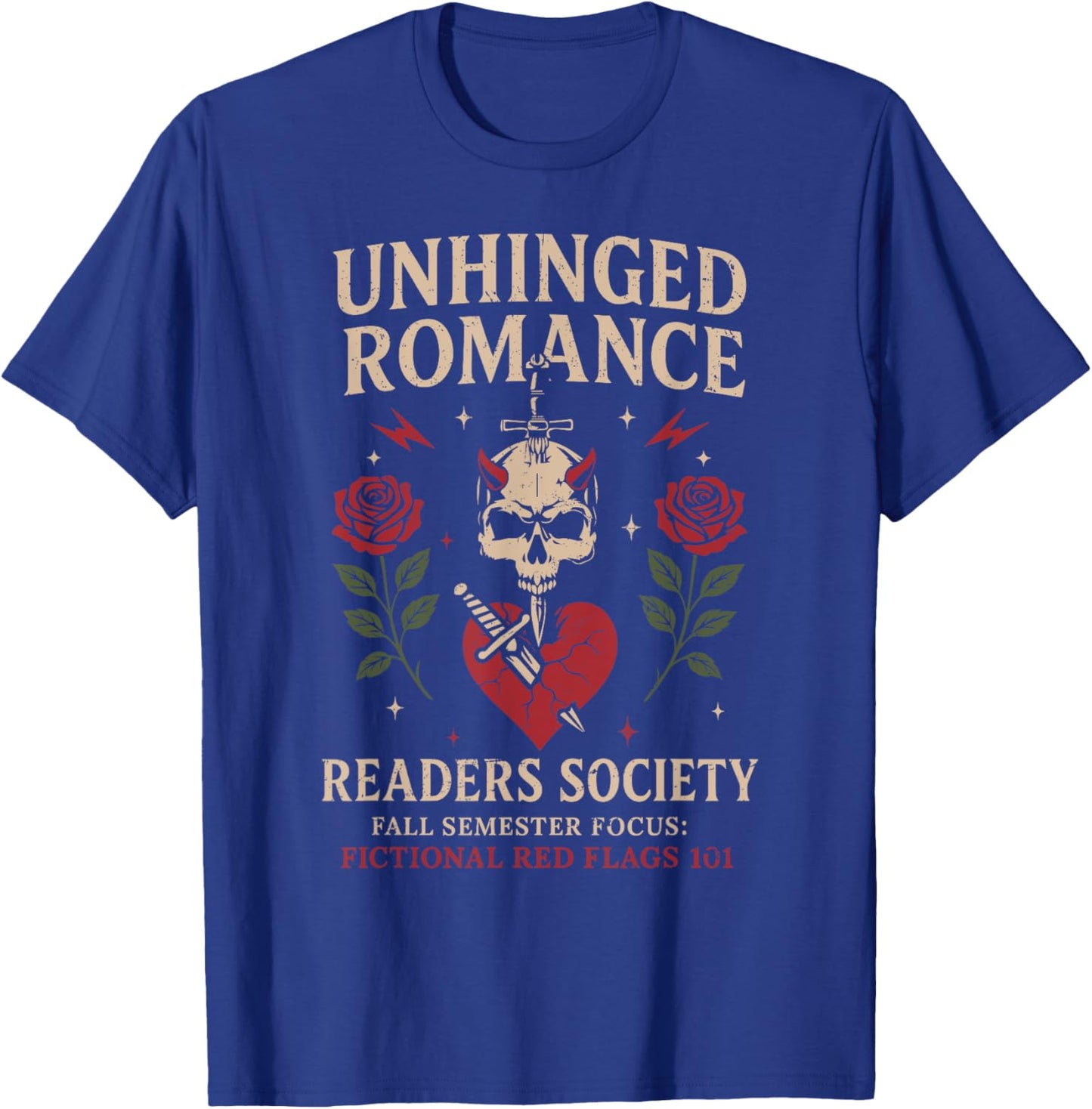 Retro Dark Romance Reader Society Halloween Bookish Outfit T-Shirt - T-Shirt | Royal