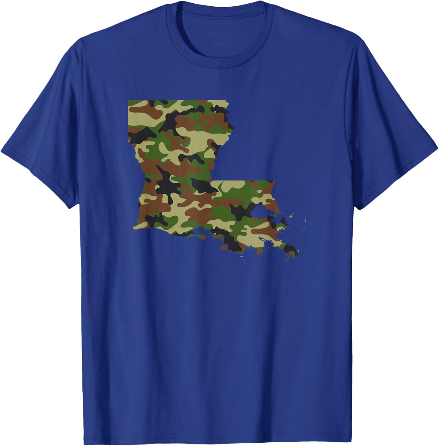 Louisiana / Military Green Camouflage State Shirt T-Shirt - T-Shirt | Royal