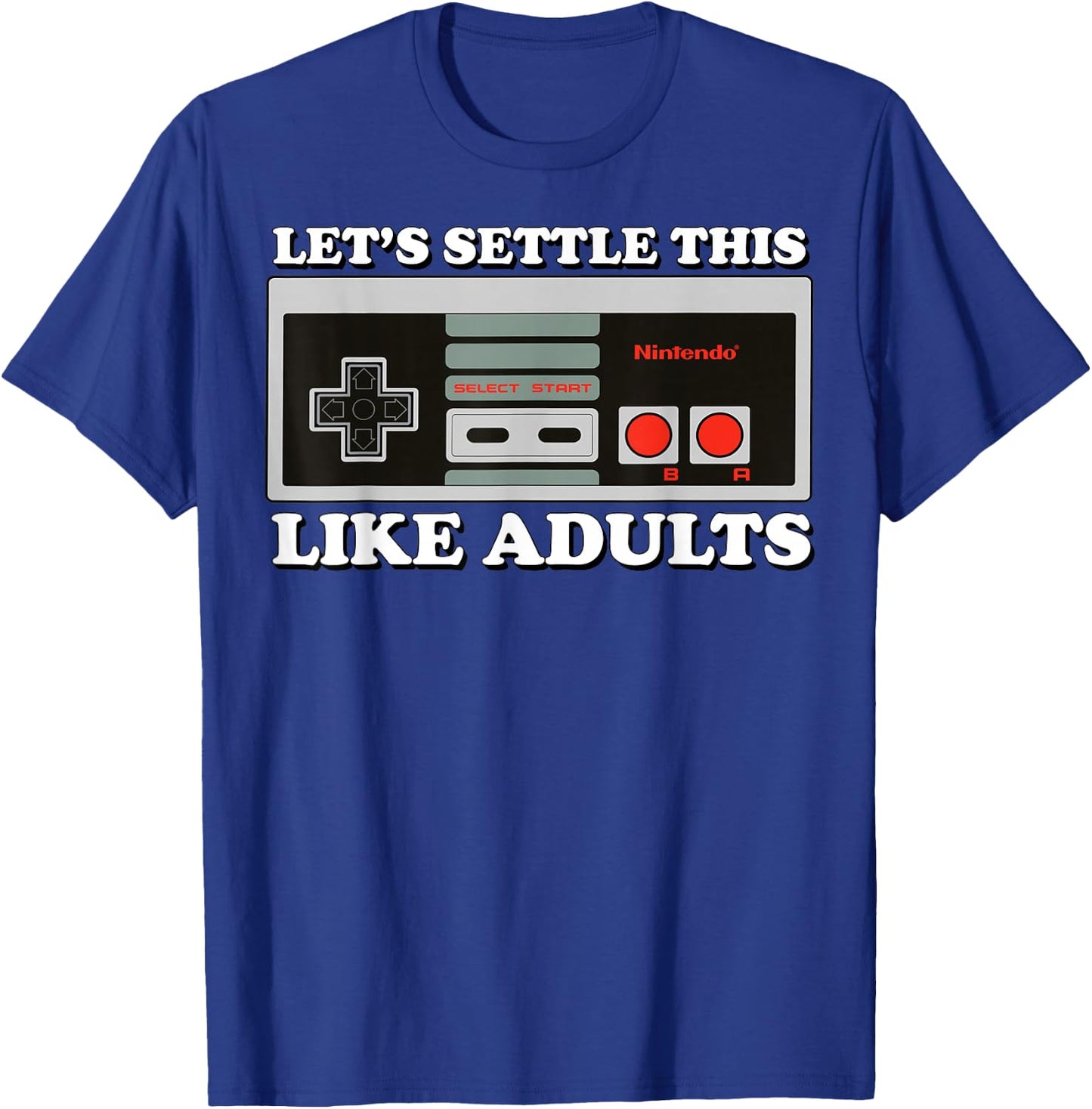 Nintendo NES Controller Let's Settle This Graphic T-Shirt - T-Shirt | Royal