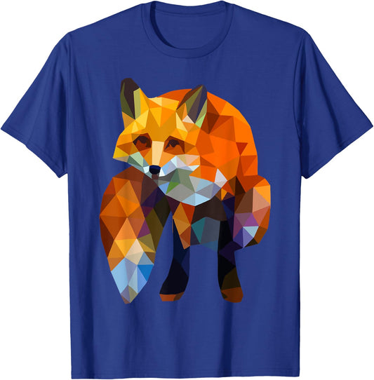 Geometric Nature Fox Cool Cute Graphic Art Gift T-Shirt - T-Shirt | Royal