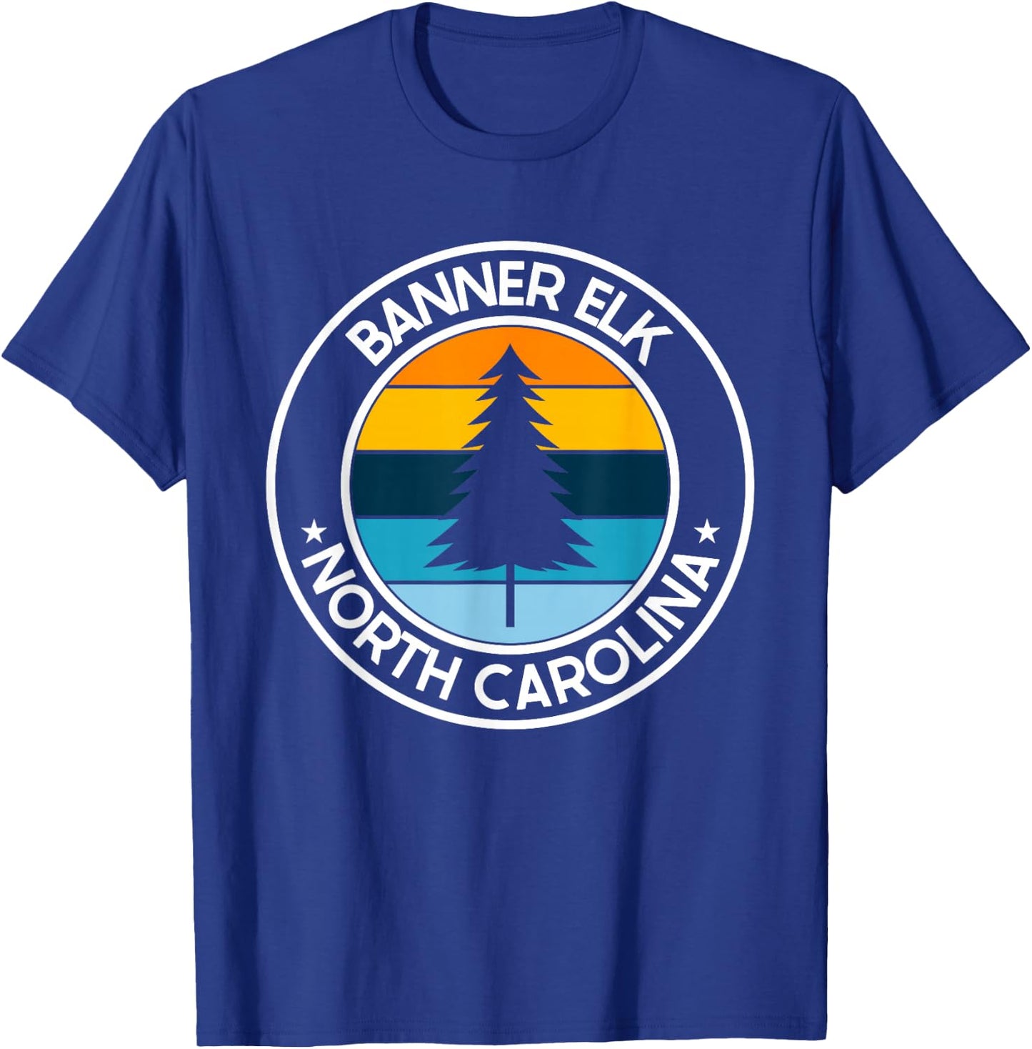 Banner Elk North Carolina NC USA City Pride Retro Sunset T-Shirt - T-Shirt | Royal