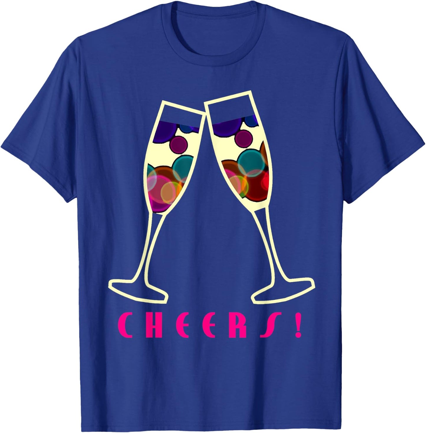 Cheers Champagne Glasses Party Graphic Shirt T-Shirt - T-Shirt | Royal