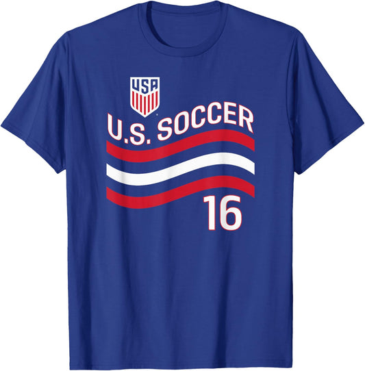 Alex Freeman 16 Navy USMNT Officially Licensed T-Shirt - T-Shirt | Royal